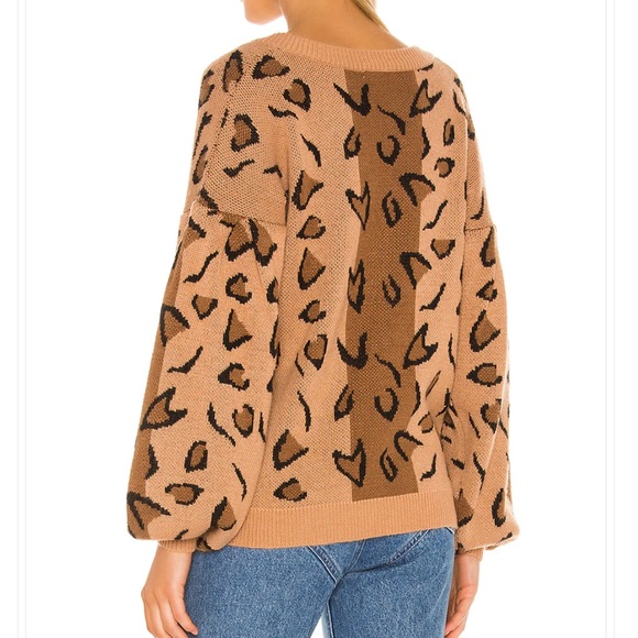 Revolve Tularosa Women's Brown Leopard Wool Sweater - size S - Picture 3 of 10